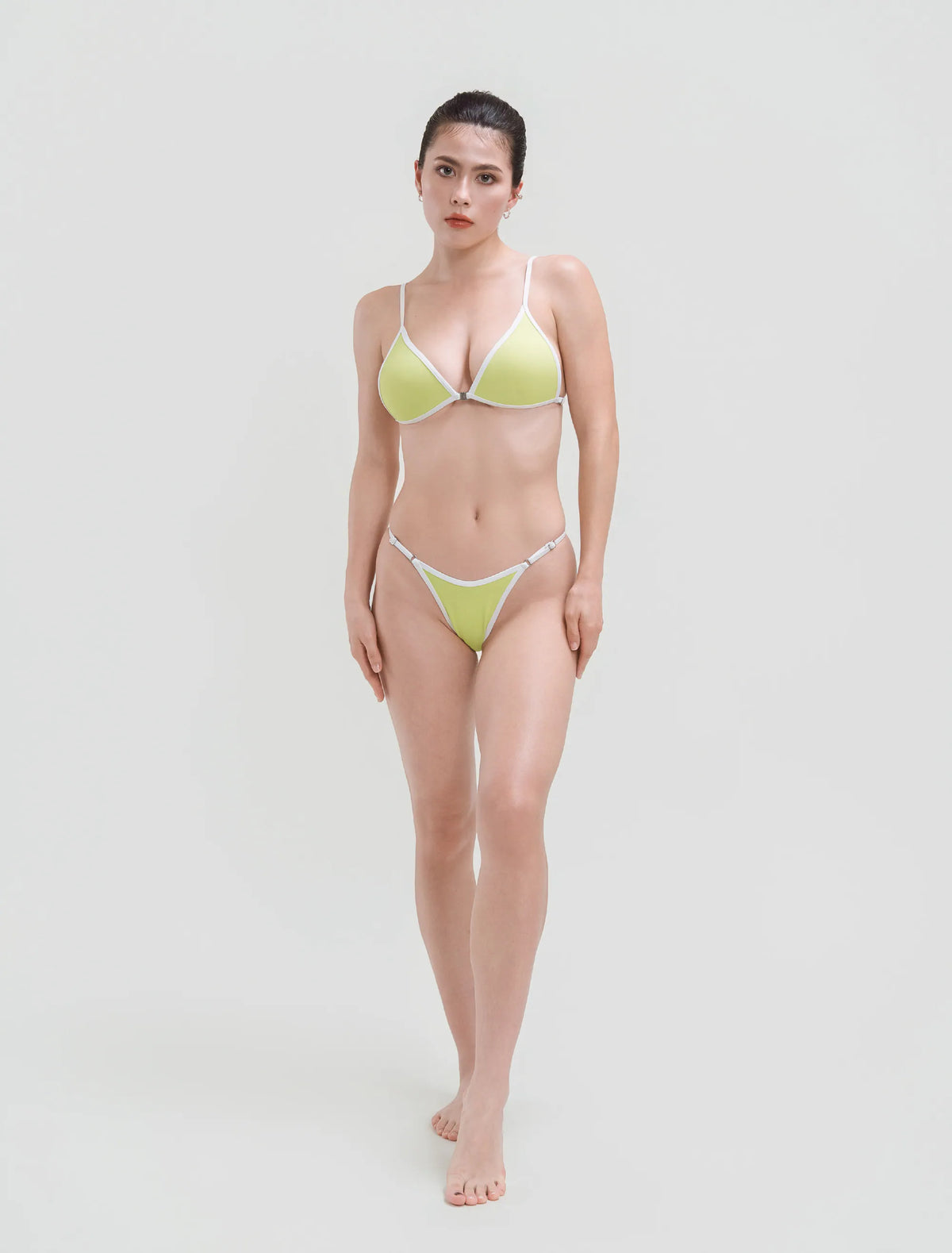 TIMU｜前扣式 撞色美胸款 - Sunny Lime 萊姆綠 x 極簡白