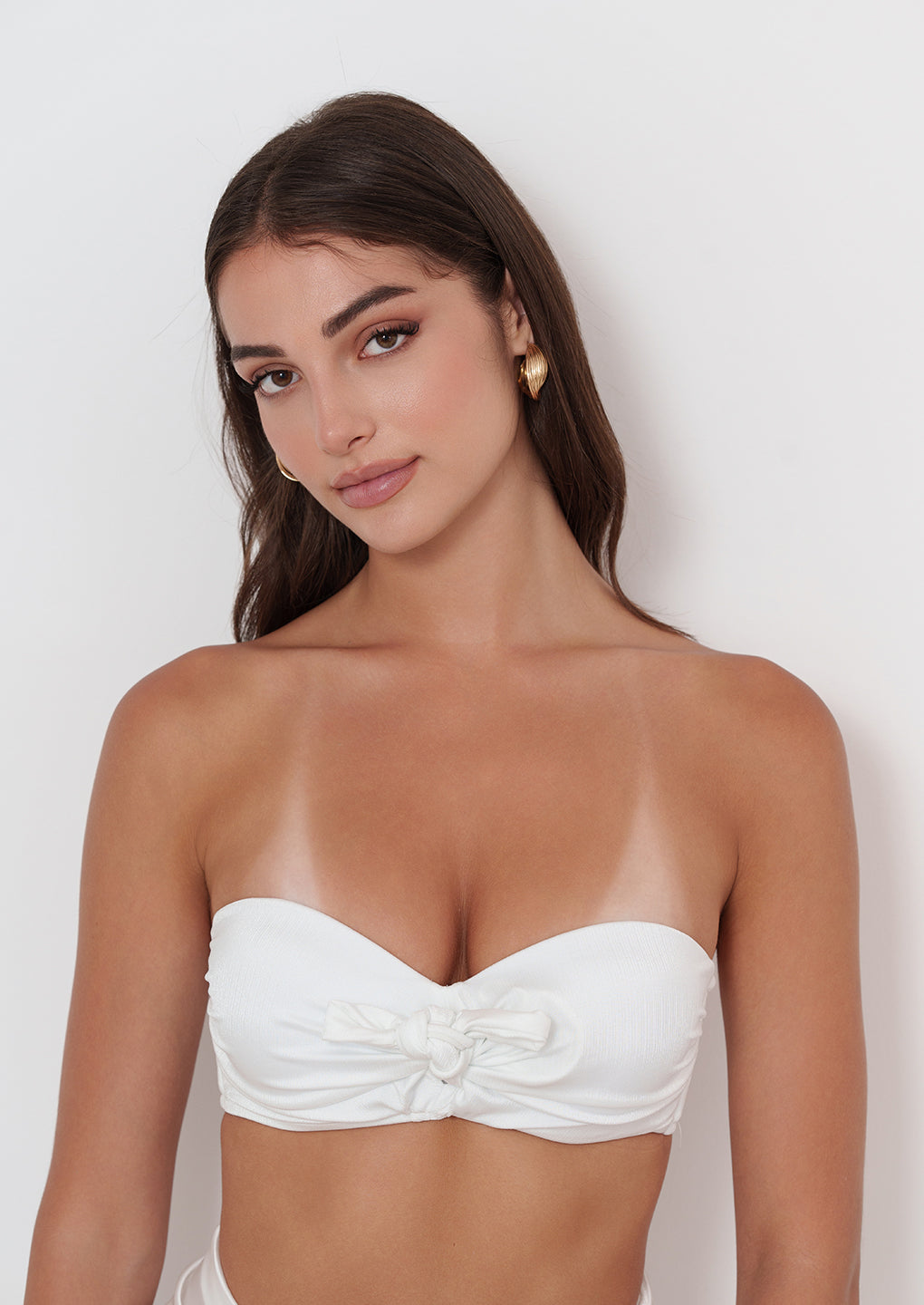 Luna Del Rey｜Bandeau Top - Pearl White