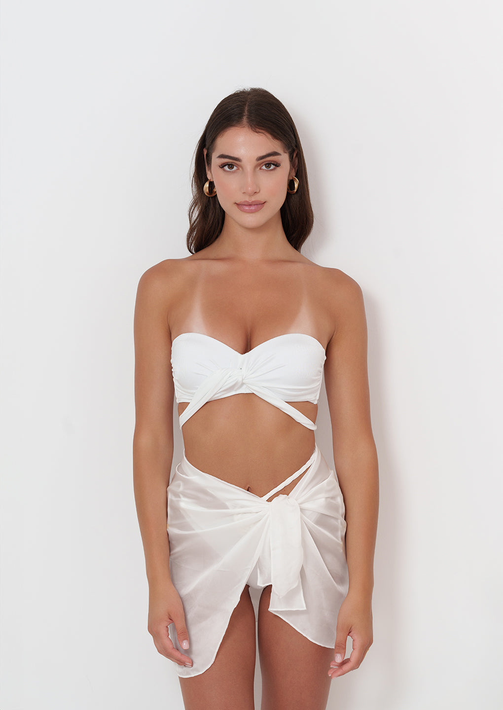 Luna Del Rey｜Bandeau Top - Pearl White